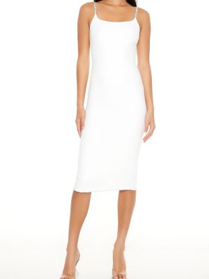 Contour Sculpt Rhinestone Midi Dress