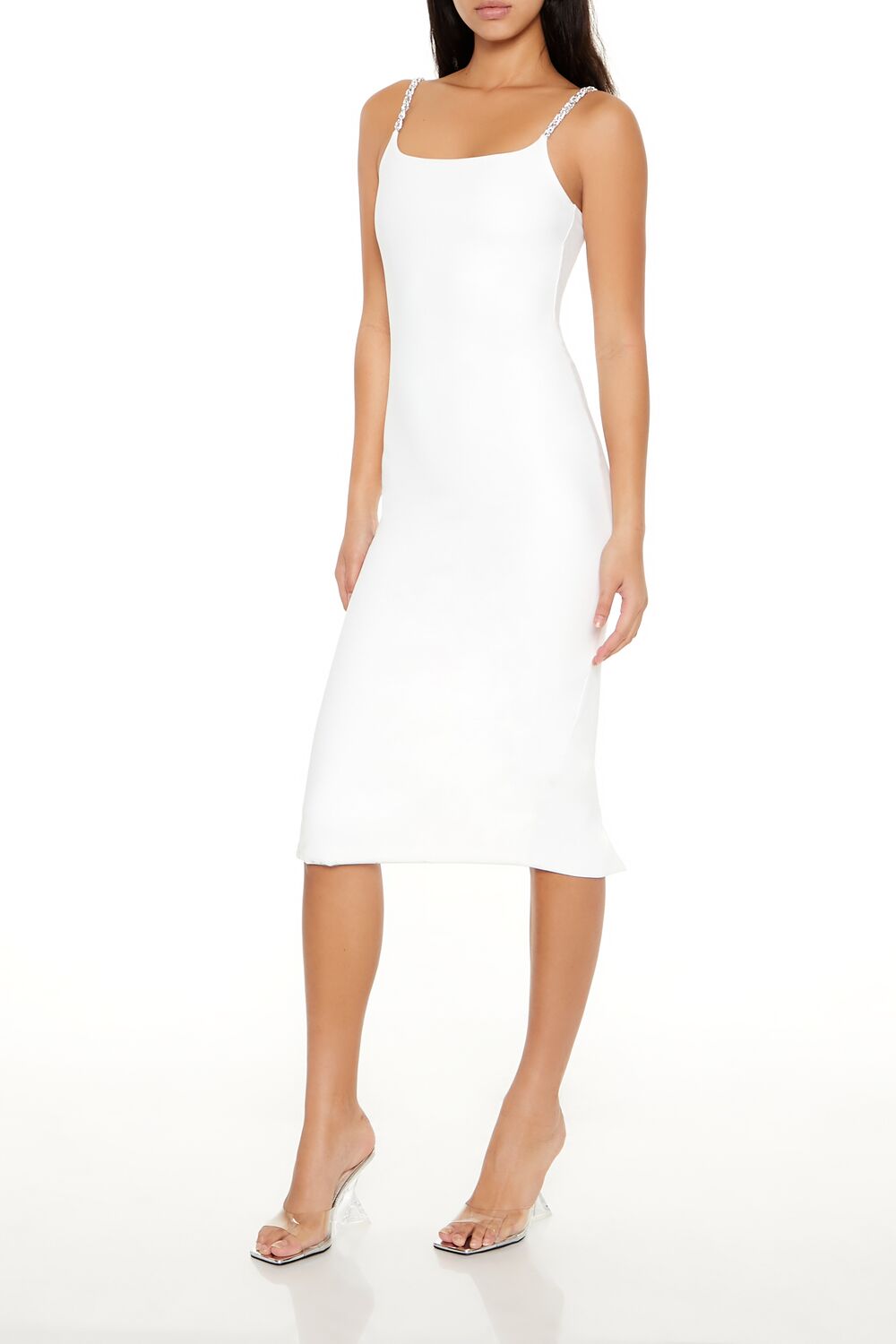 Contour Sculpt Rhinestone Midi Dress - Image 3