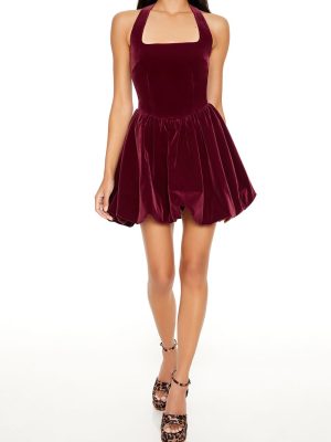 Halter Bubble-Hem Mini Dress