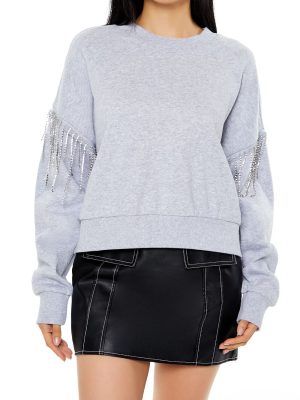 Rhinestone Fringe Pullover