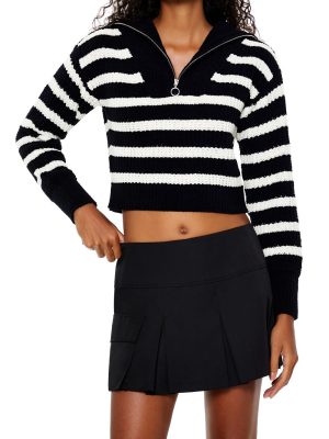 Striped Half-Zip Sweater