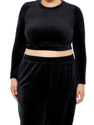 Plus Size Velour Crop Top