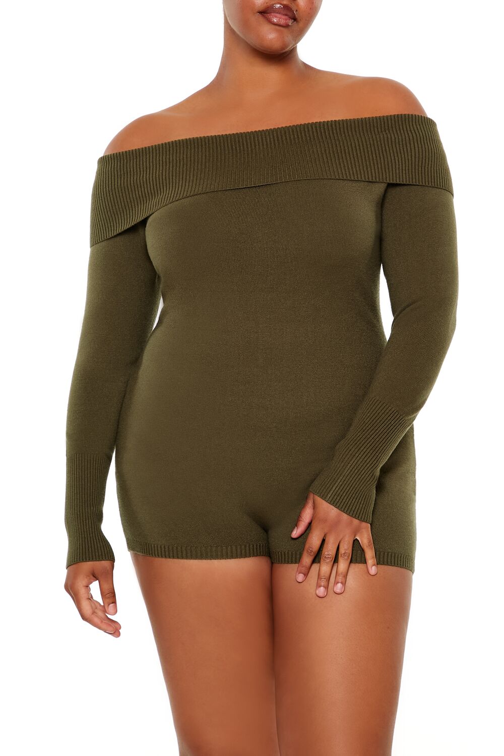 Plus Size Off-the-Shoulder Romper - Image 2