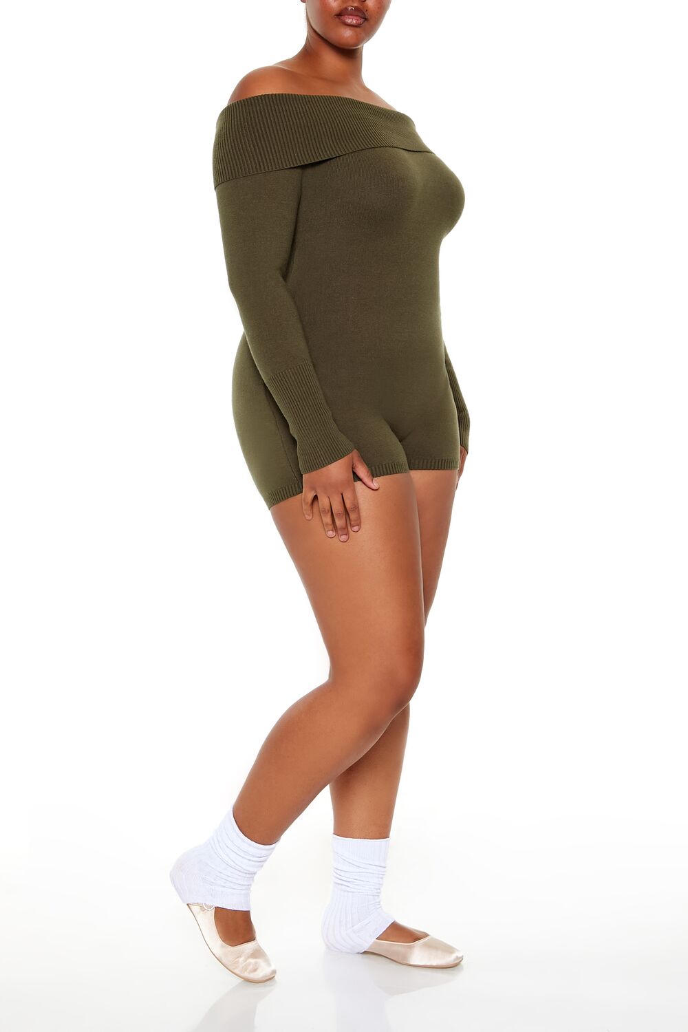 Plus Size Off-the-Shoulder Romper - Image 3