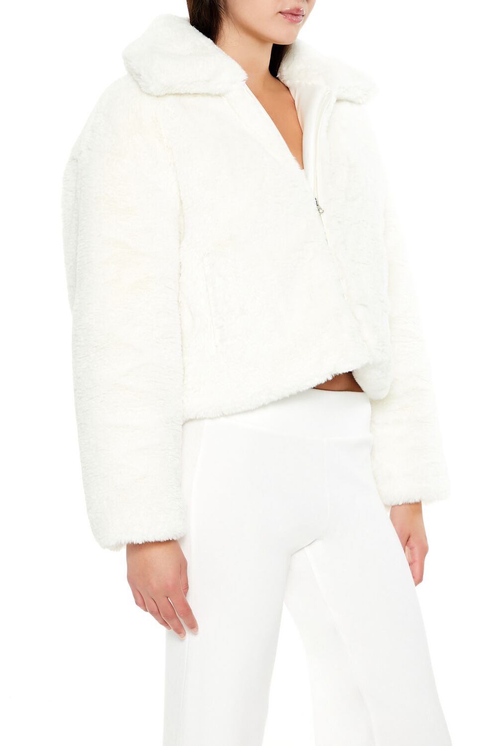 Faux Fur Zip-Up Coat - Image 4