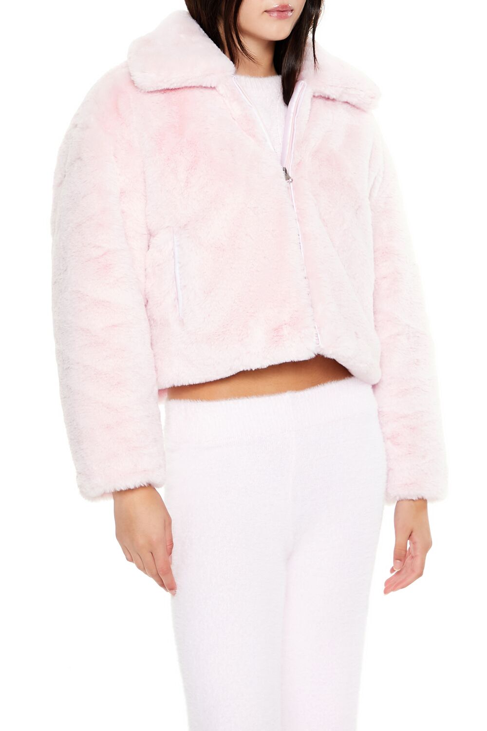 Faux Fur Zip-Up Coat - Image 9