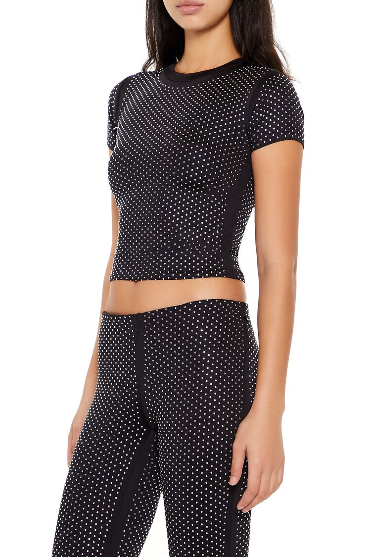 Contour Sculpt Rhinestone Tee - Image 4