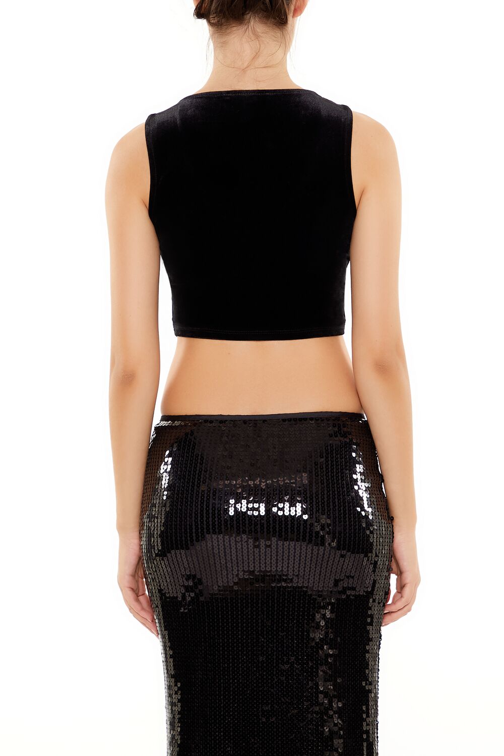 Velvet Bustier Cropped Tank Top - Image 5