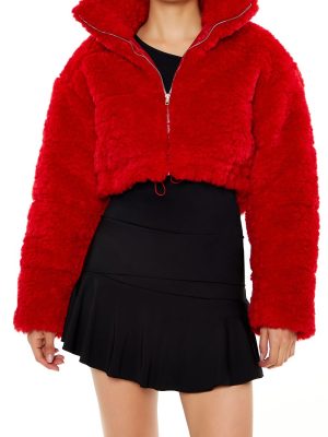 Cropped Faux Shearling Jacket