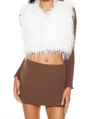 Shaggy Faux Fur Cropped Vest