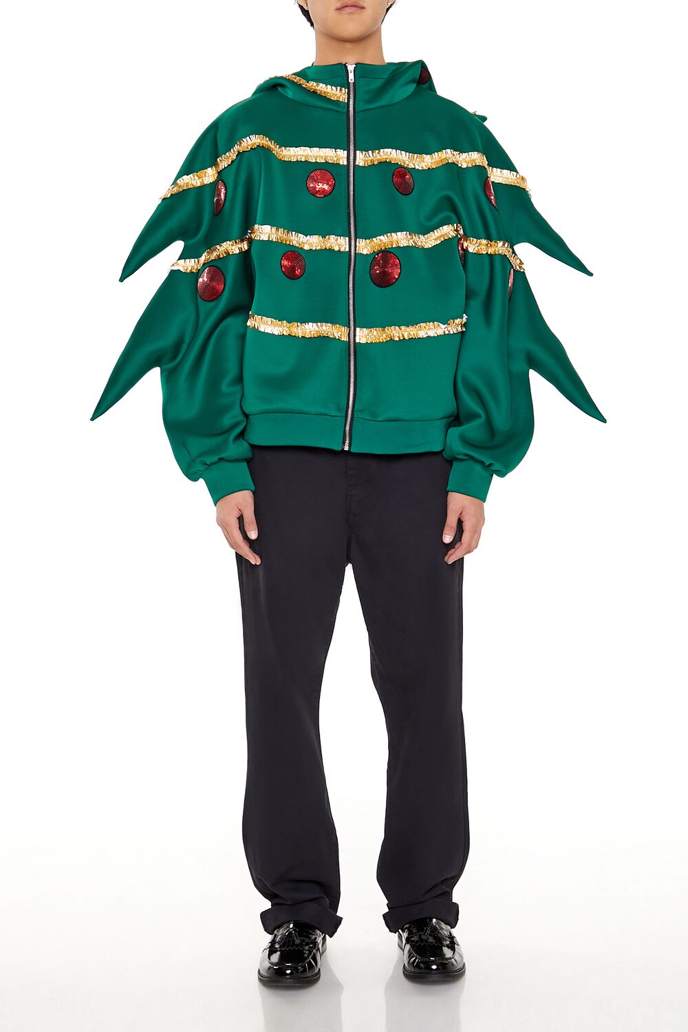 Christmas Tree Pajama Zip-Up Hoodie - Image 2