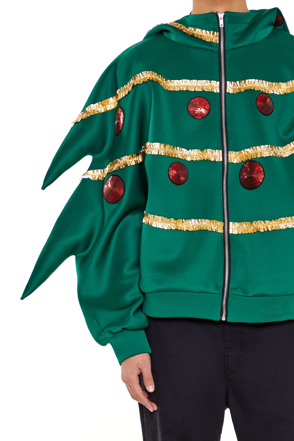 Christmas Tree Pajama Zip-Up Hoodie - Image 3