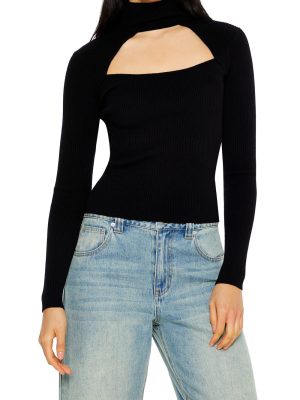 Ribbed Cutout Sweater