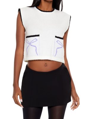 Cropped Bow Sweater Vest