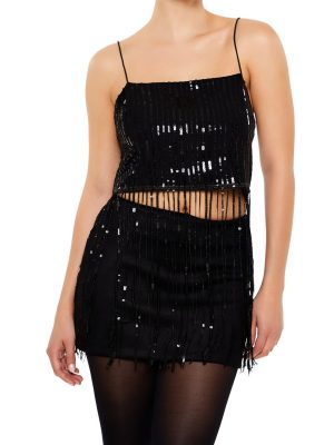 Sequin Fringe Cropped Cami