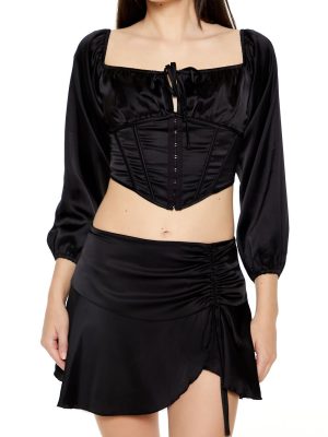 Satin Corset Crop Top