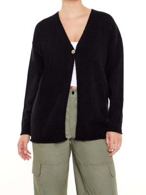 Split-Hem Cardigan Sweater