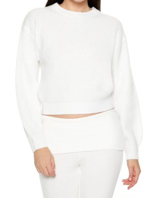Cropped Drop-Sleeve Sweater