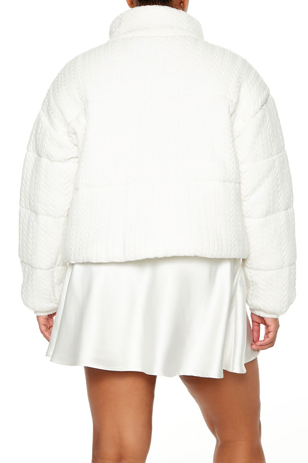 Plus Size Cable Knit Puffer Jacket - Image 4