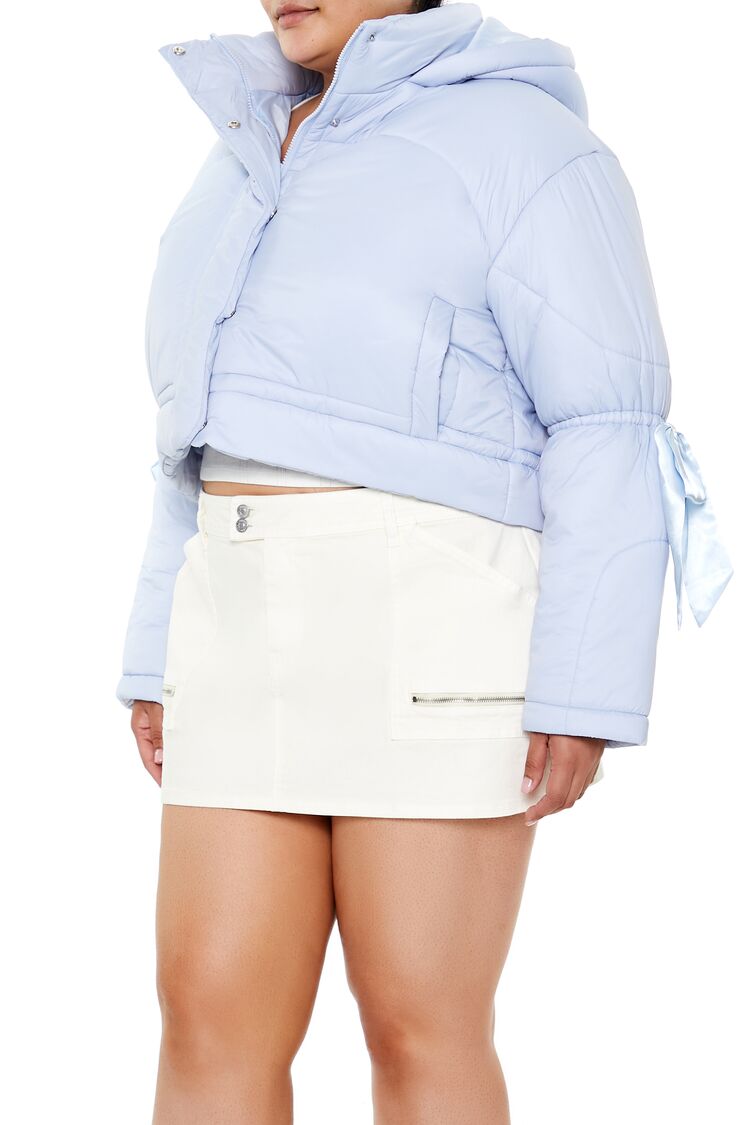 Plus Size Bow Puffer Jacket - Image 4