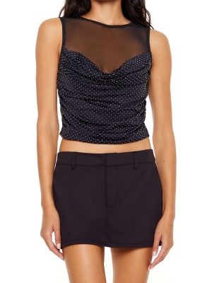 Rhinestone Illusion Crop Top