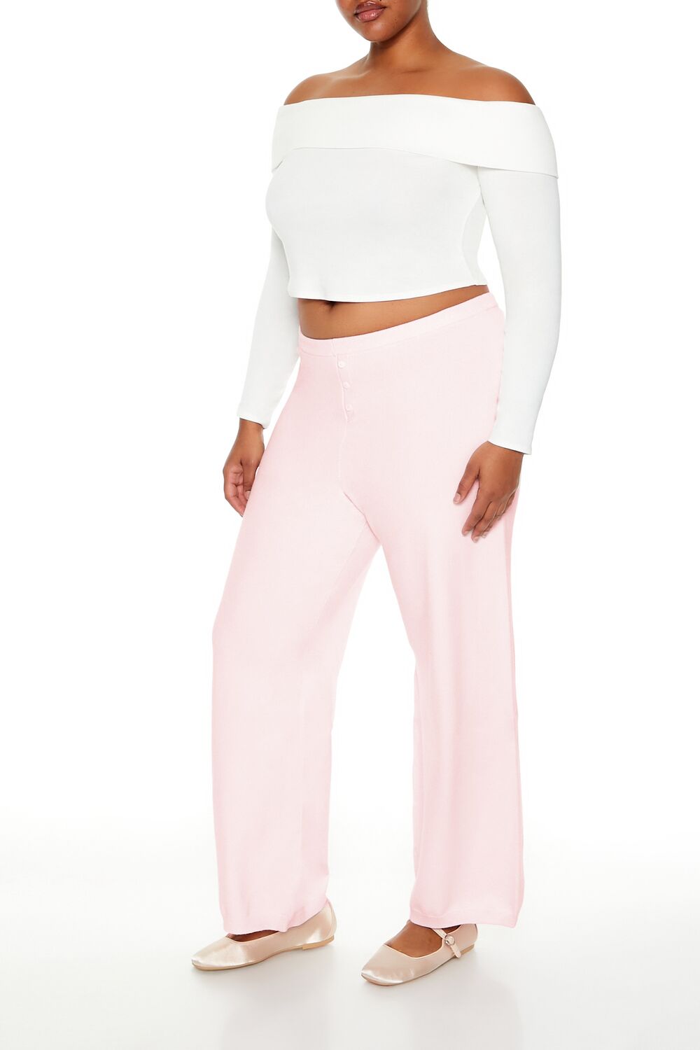 Plus Size Sweater-Knit Wide Pants - Image 8