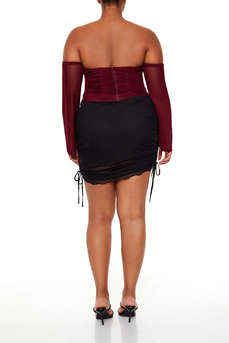 Plus Size Drawstring Mini Skirt - Image 4
