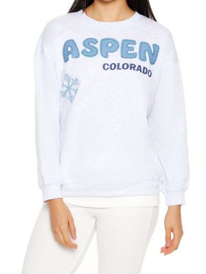Aspen Colorado Rhinestone Pullover
