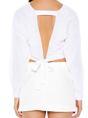 Open-Back Cropped Sweater