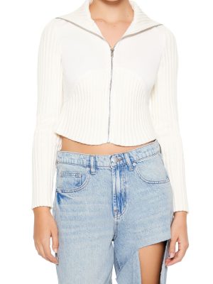 Cropped Zip-Up Sweater