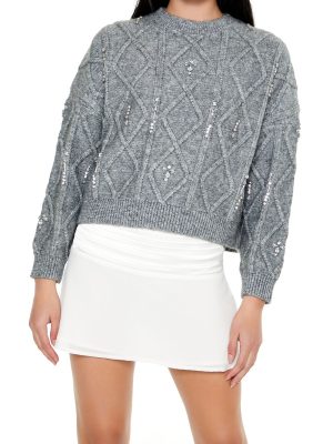 Marled Faux Gem Sweater