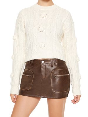 Rosette Cable Knit Sweater