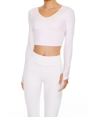 Active Ruched Thumbhole Crop Top
