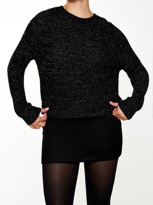 Metallic Knit Raglan Sweater