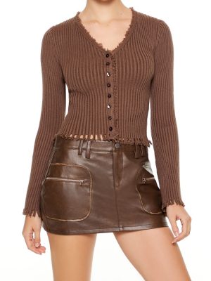 Frayed Cardigan Sweater