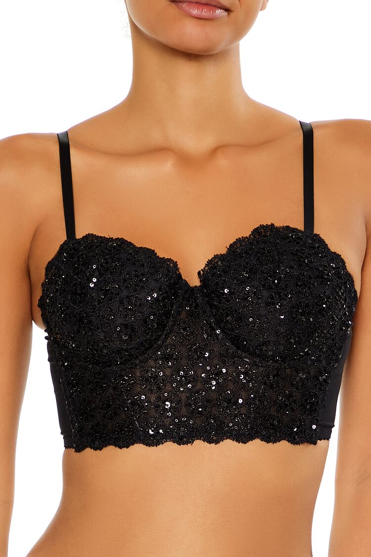 Sequin Lingerie Cropped Cami - Image 2