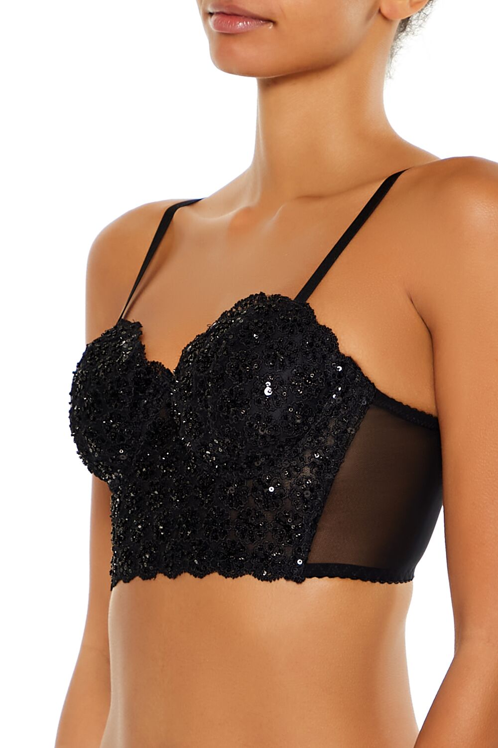 Sequin Lingerie Cropped Cami - Image 3