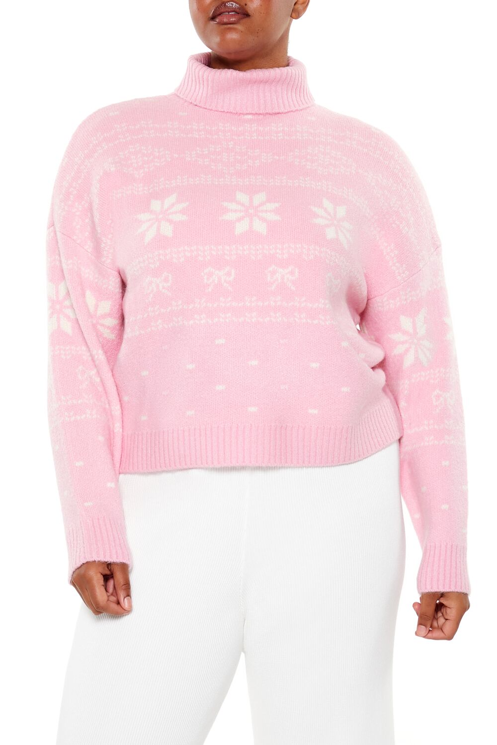 Plus Size Turtleneck Fair Isle Sweater - Image 6