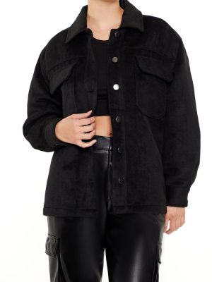 Plus Size Faux Suede Shacket