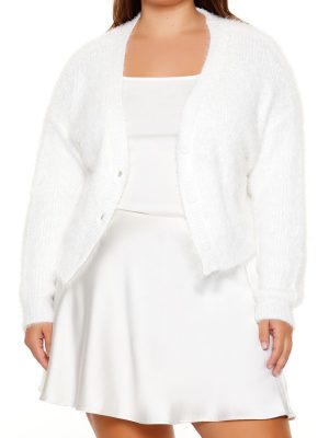 Plus Size Fuzzy Cardigan Sweater