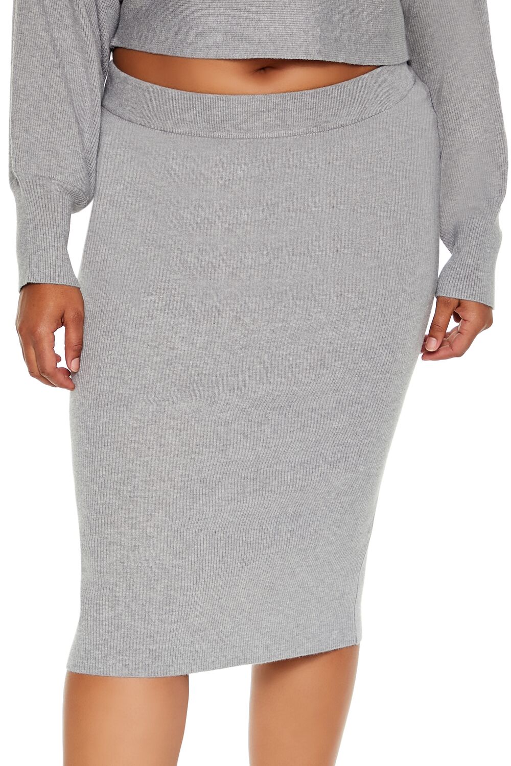 Plus Size Sweater-Knit Top & Skirt Set - Image 6