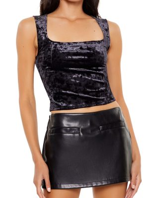Crushed Velvet Crop Top