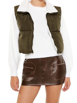 Quilted Cropped Zip-Up Vest
