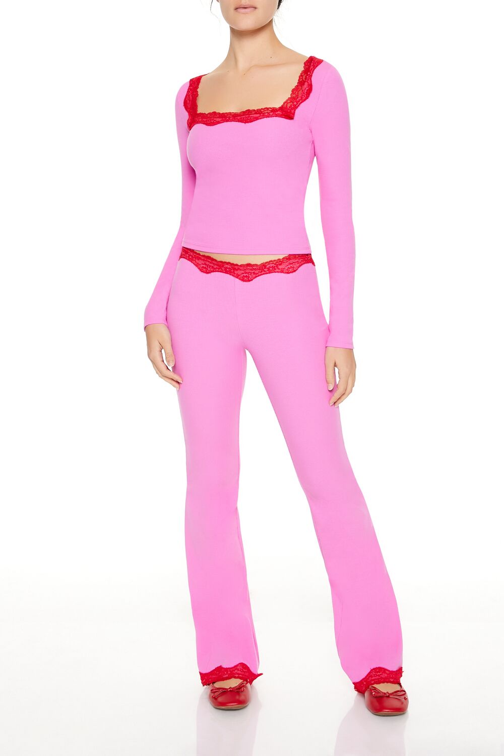 Lace-Trim Crop Top - Image 2