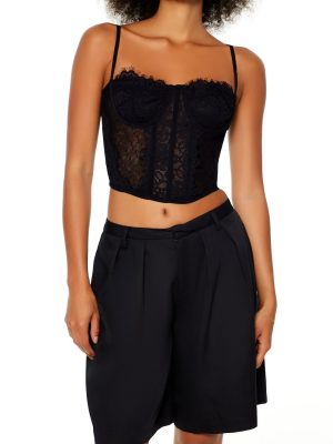 Lace Cropped Bustier Cami