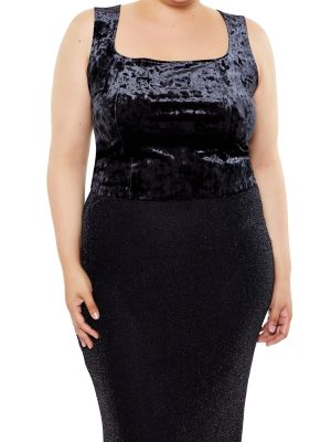 Plus Size Crushed Velvet Tank Top