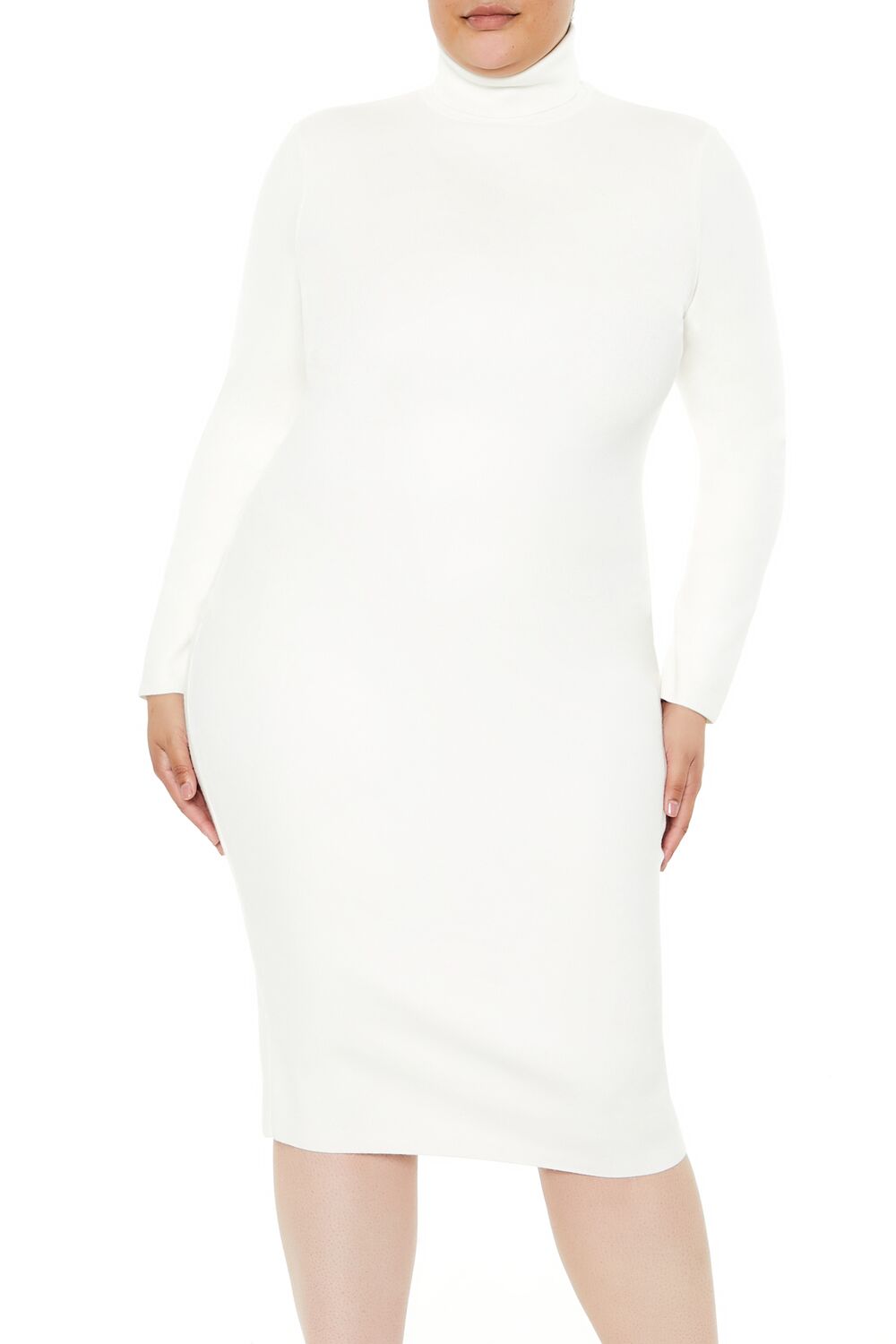 Plus Size Faux Gem Midi Sweater Dress - Image 2