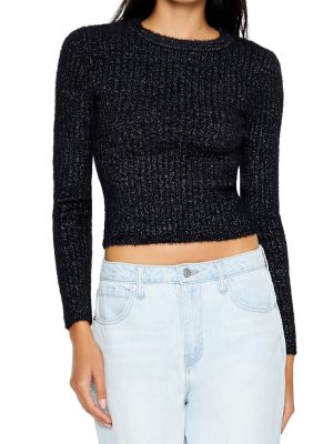Ribbed Fuzzy Knit Sweater