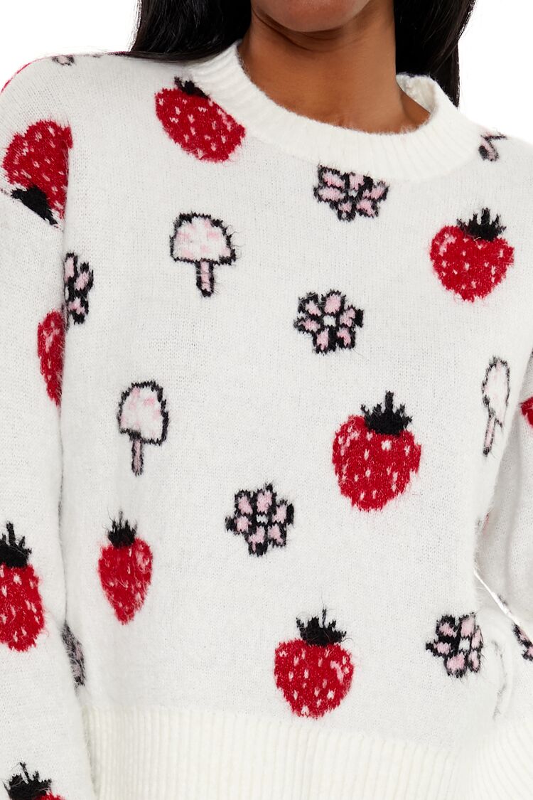 Strawberry & Mushroom Print Sweater - Image 3