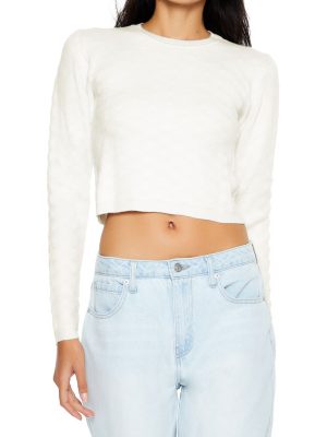 Textured Cropped Sweater